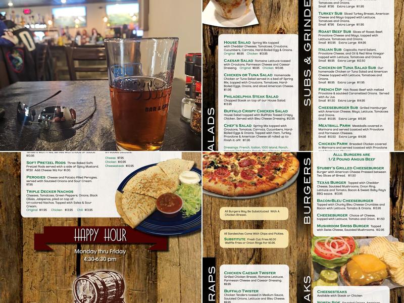 Stubby's Bar and Grille Menu