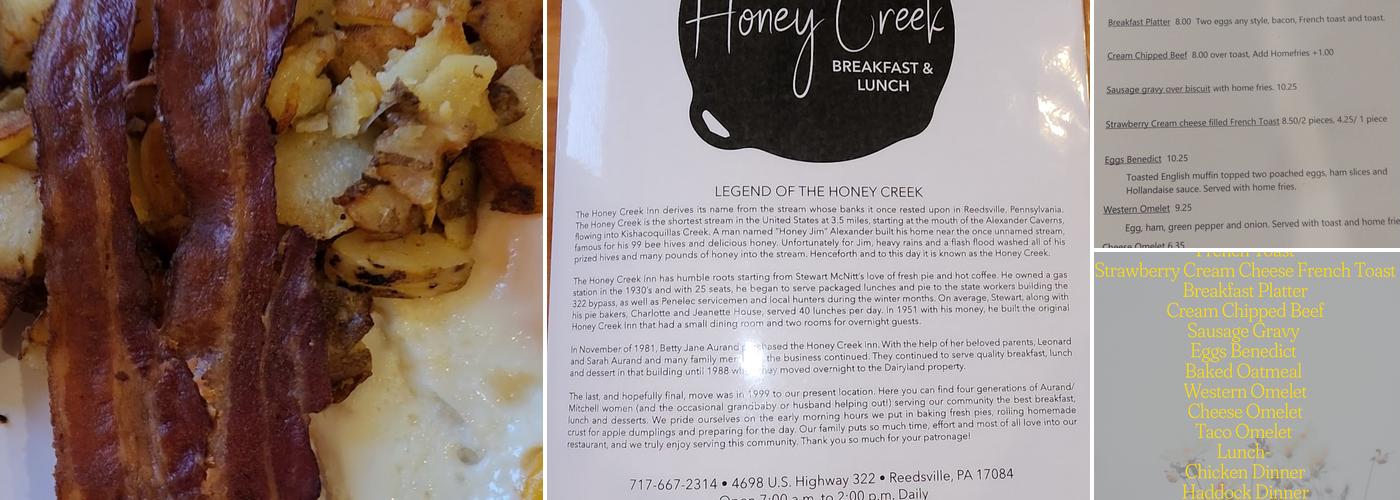 Honey Creek Inn Menu