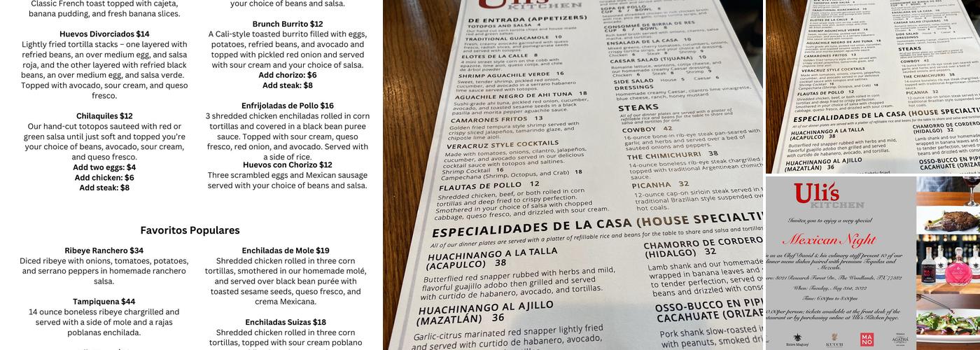 Uli's Kitchen Menu