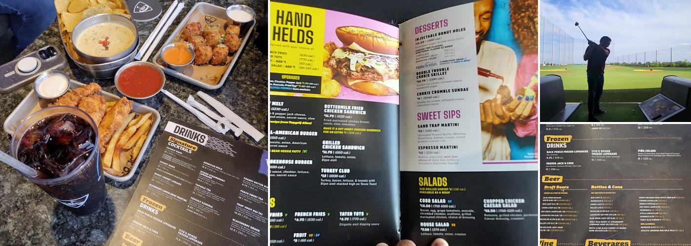 Topgolf Menu