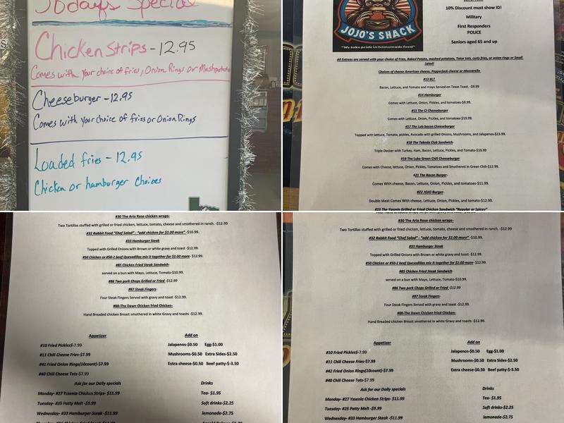 Jojos shack LLC Menu