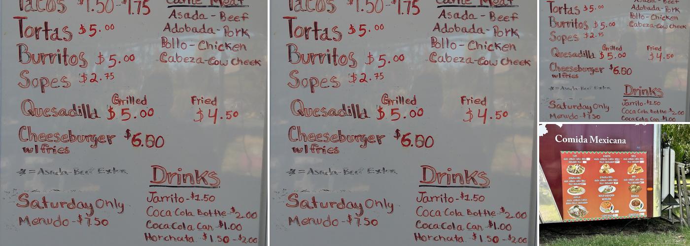 Cocina Zacatecas Menu