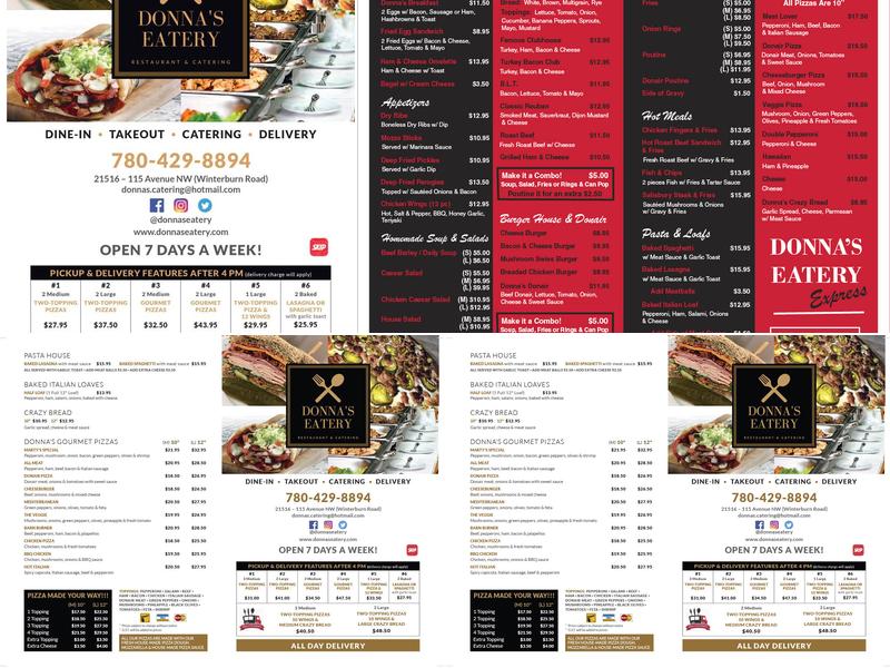 Donna's Eatery Express Menu