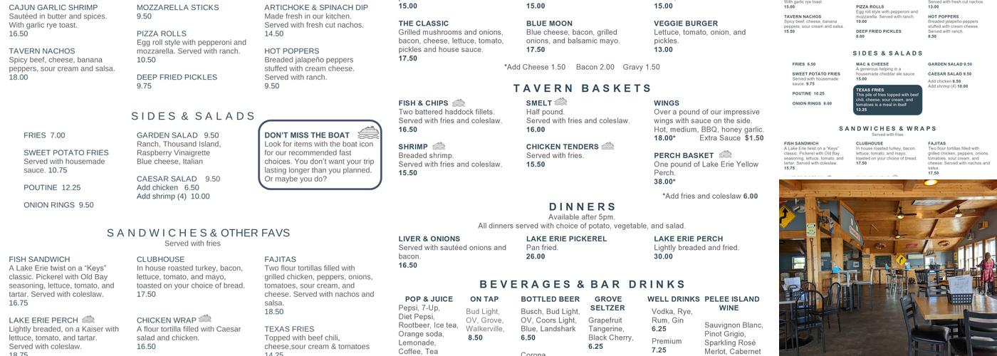Westview Tavern Menu