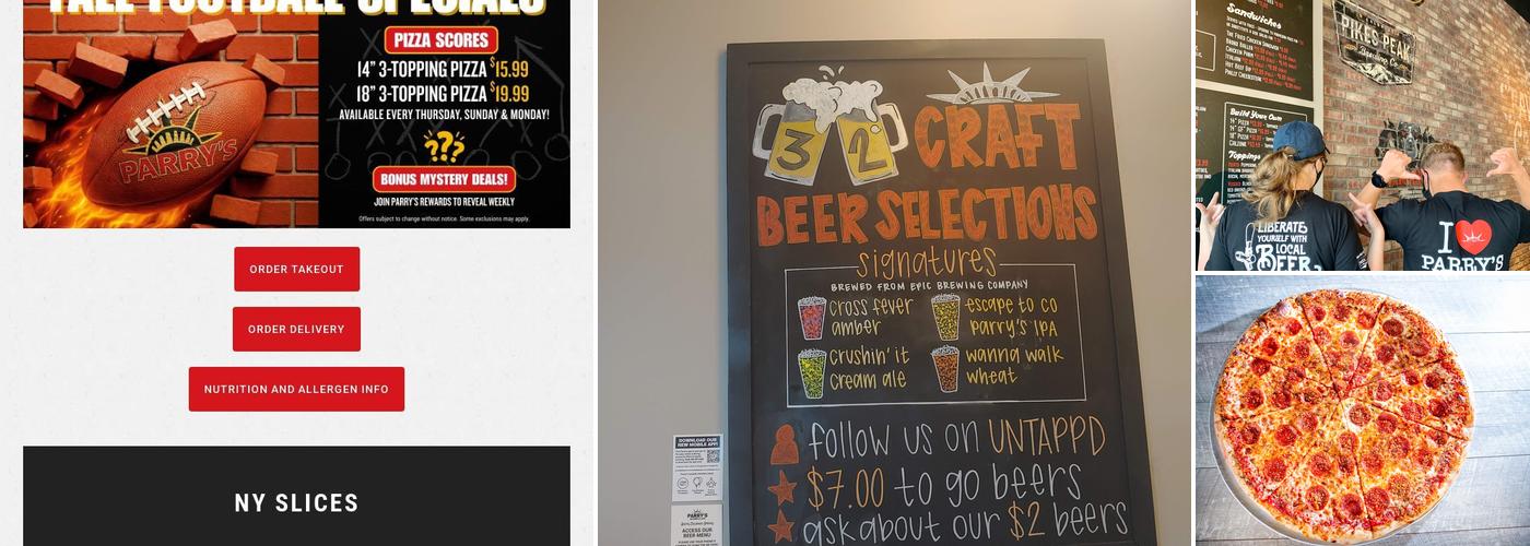 Parry's Sliceria & Taps Menu