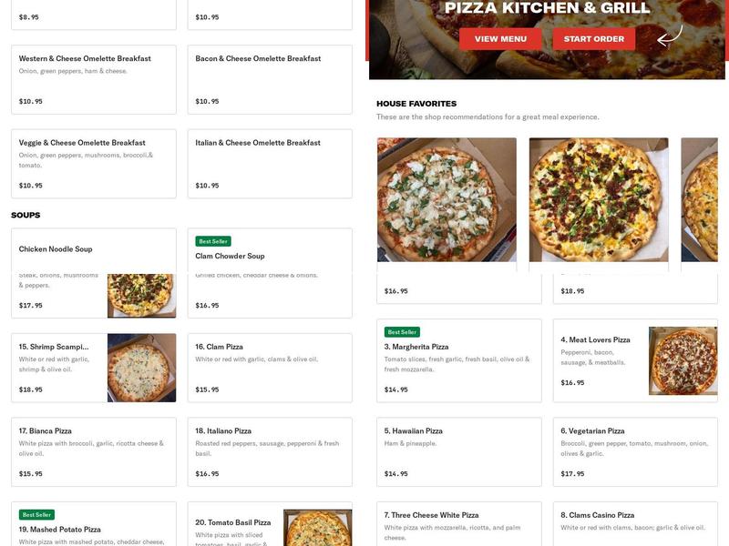 Pizza Kitchen and Grill Menu