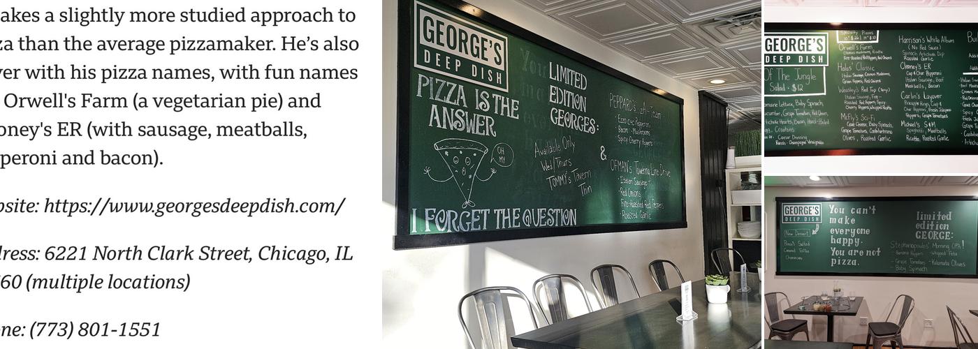 George's Deep Dish Menu