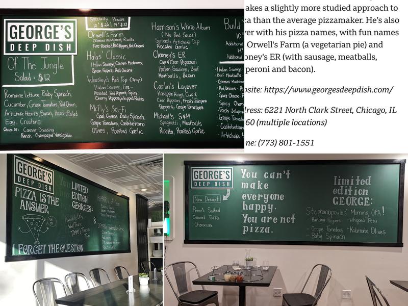 George's Deep Dish Menu