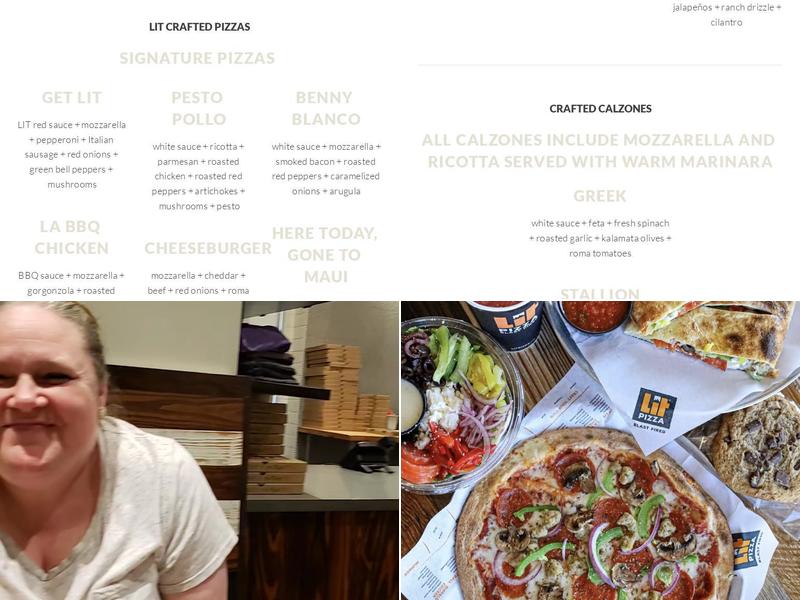 Lit Pizza Menu