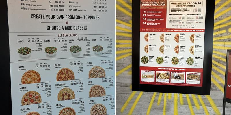 MOD Pizza Menu