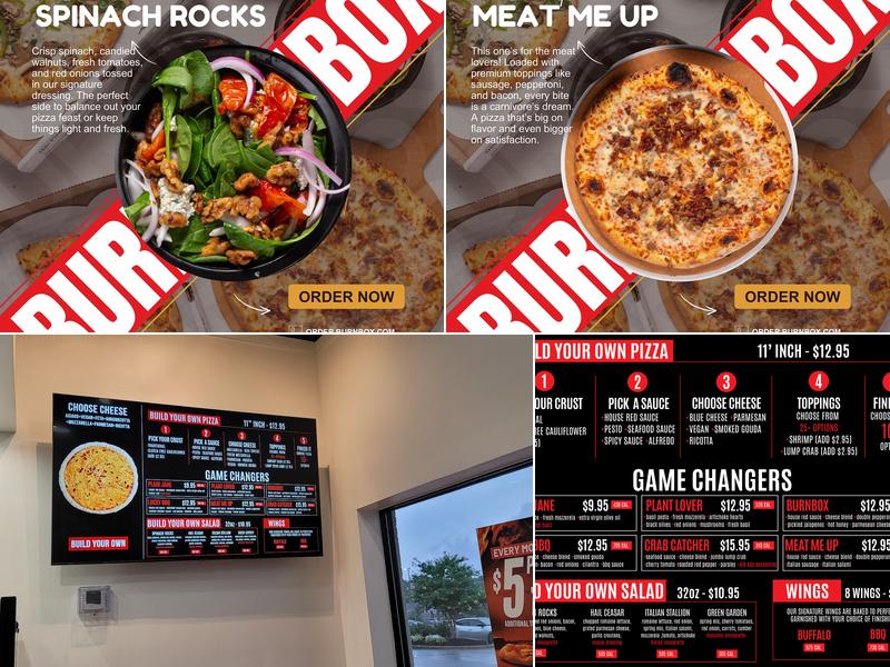 BurnBox Pizza Menu