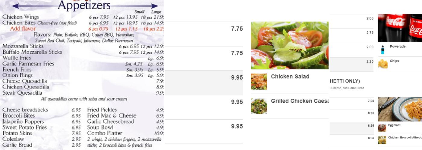 Ready Set Pizza Menu