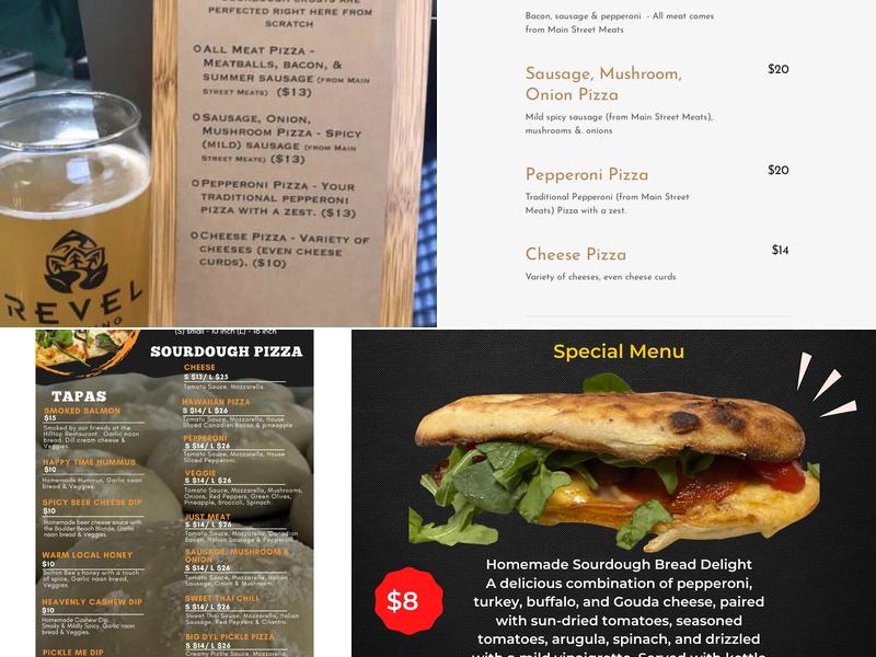Revel Brewing Menu