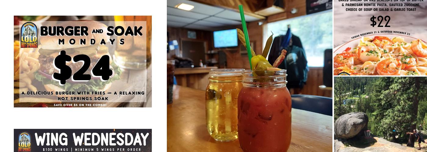 Lolo Hot Springs Pools Resort Menu