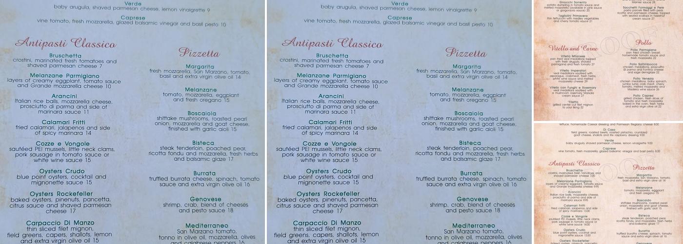 Imperatore Bar and Wood Fired Grill Menu
