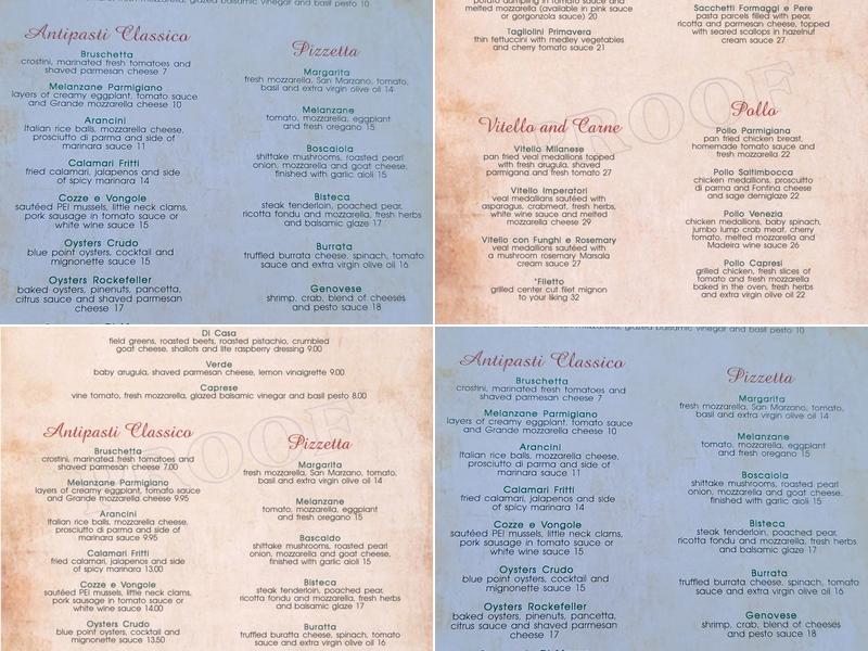 Imperatore Bar and Wood Fired Grill Menu