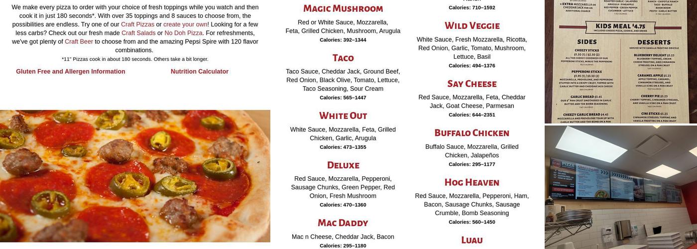 Rapid Fired Pizza Menu