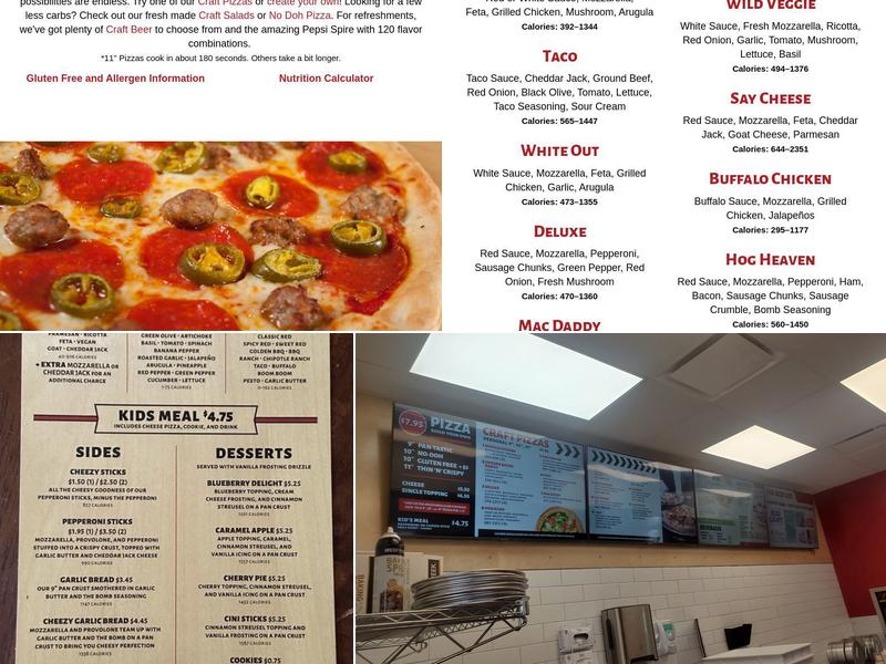 Rapid Fired Pizza Menu