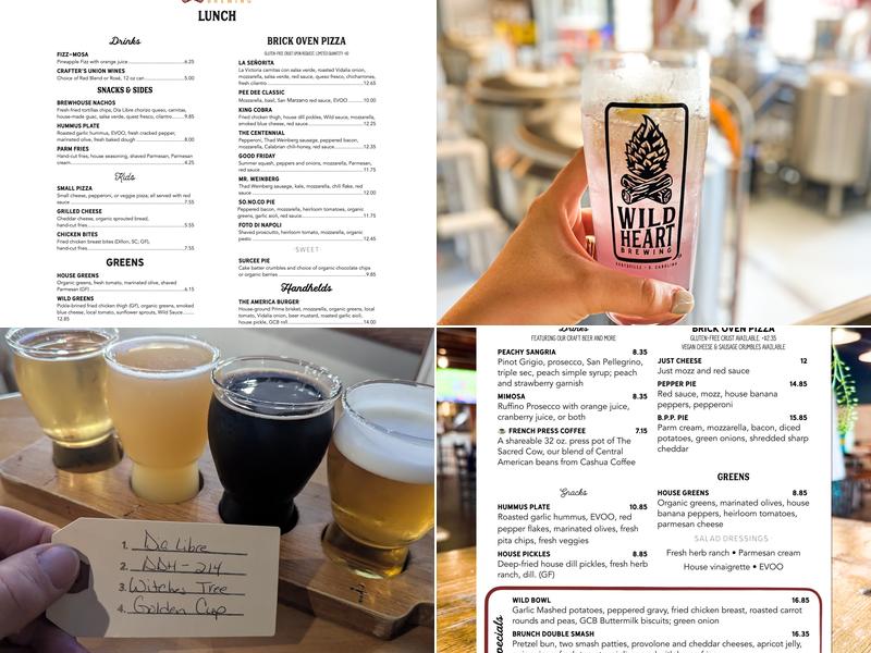 Wild Heart Brewing Company Menu