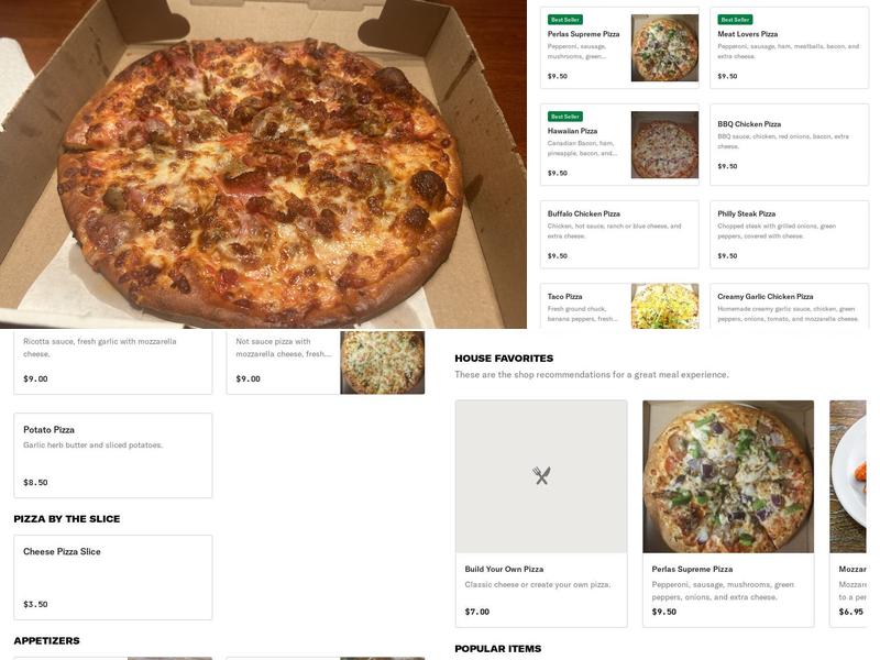 Perlas Pizza RVA Menu