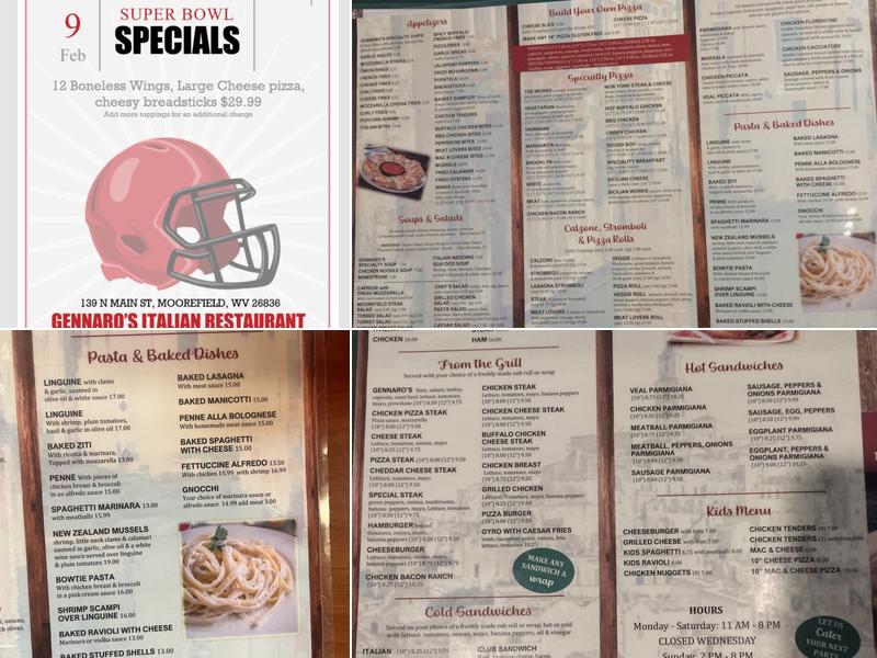 Gennaro's Italian Restaurant & Pizzeria Menu