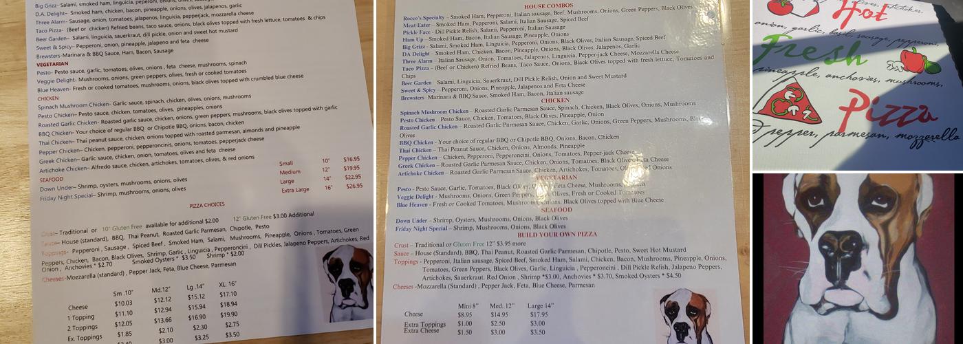 Rocco's Pizza Menu