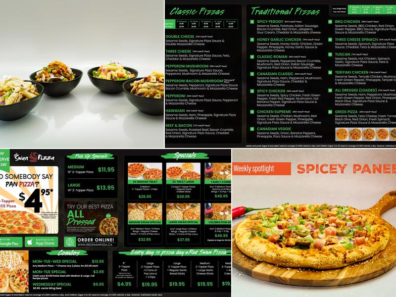 Red Swan Pizza Menu