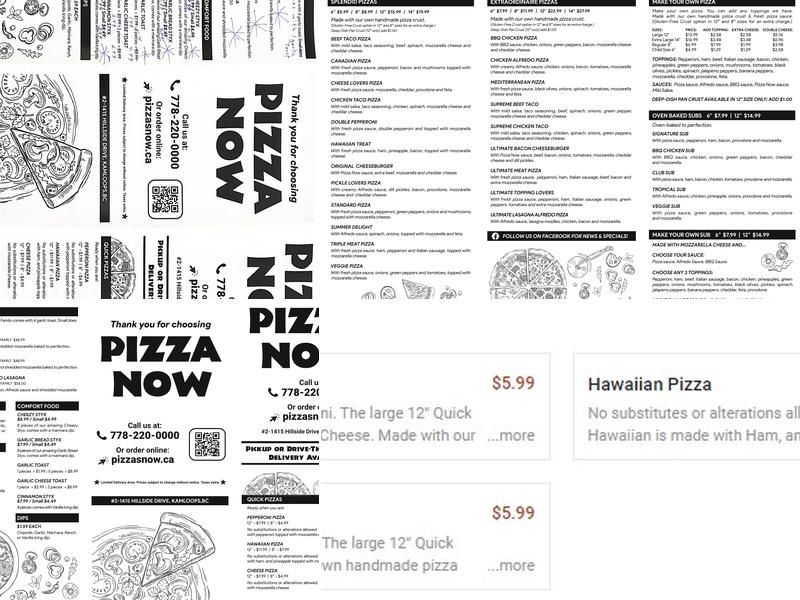 Pizza Now Menu
