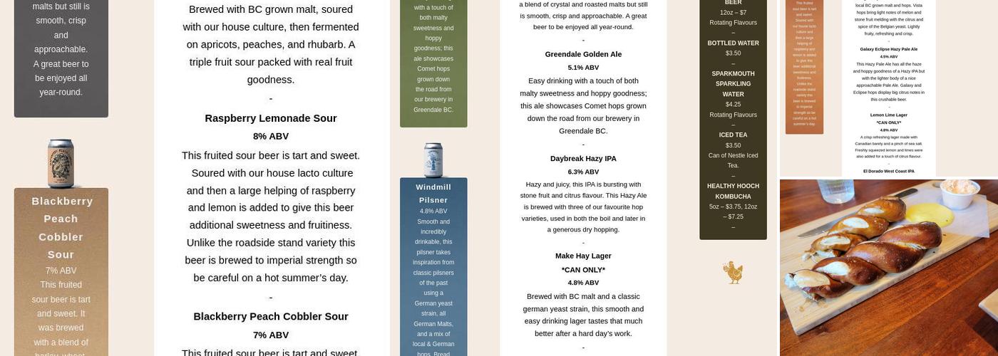 Farmhouse Brewing Co. Menu