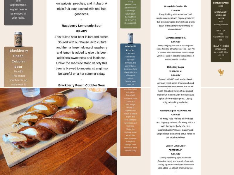 Farmhouse Brewing Co. Menu