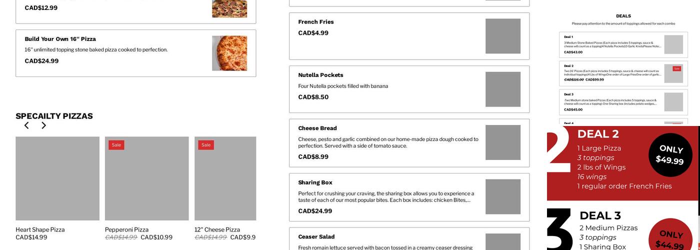 Pizza Lab Menu