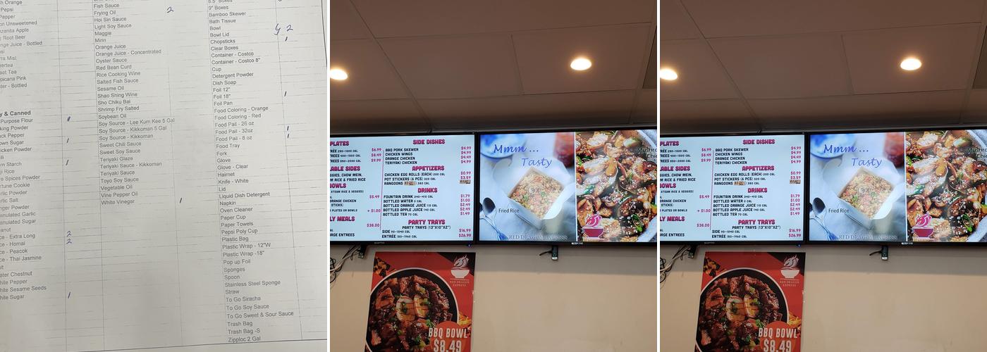 Red Dragon Express Menu