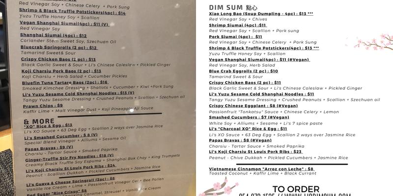 Li's Dim Sum by Raymond Li Menu