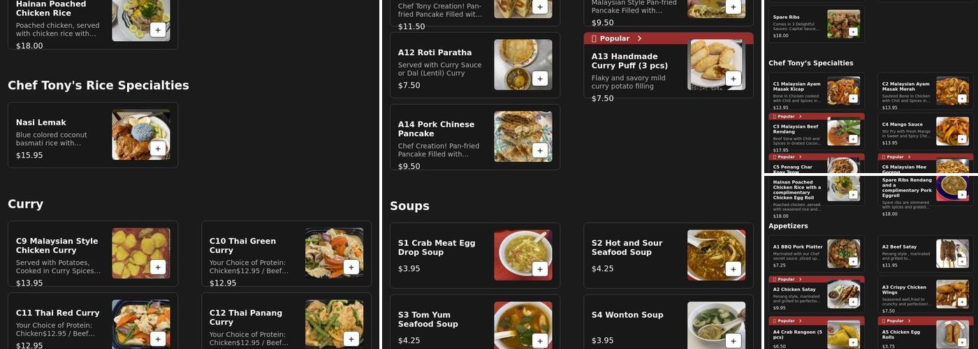 HD Cuisine - Hawker Delights Restaurant Menu