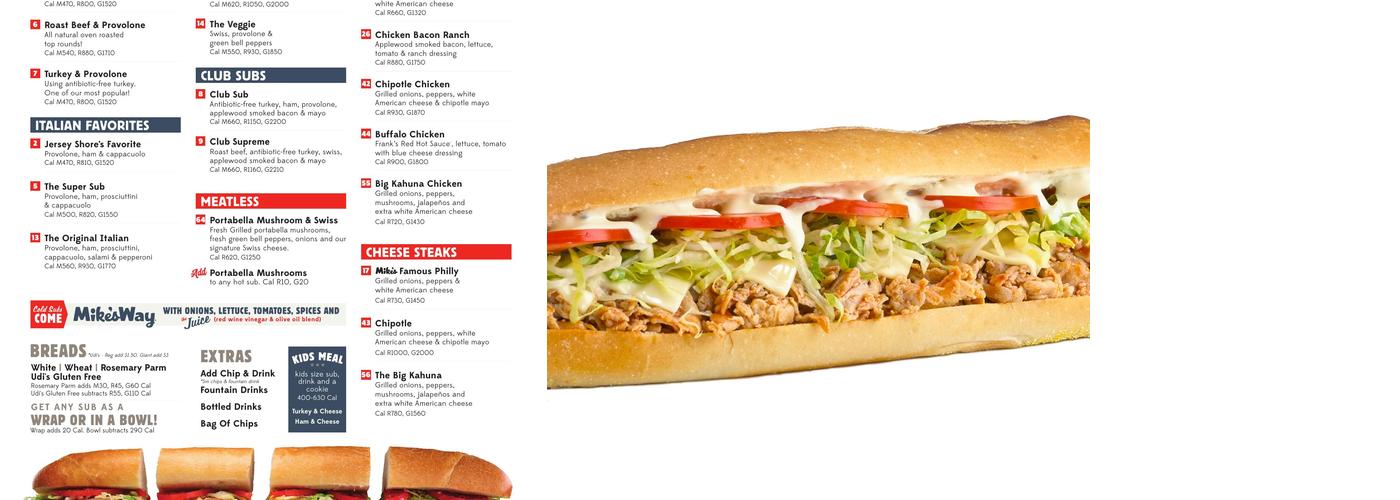 Jersey Mike's Subs Menu