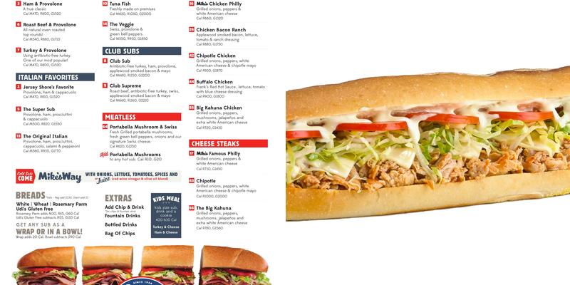 Jersey Mike's Subs Menu