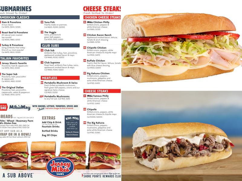 Jersey Mike's Subs Menu