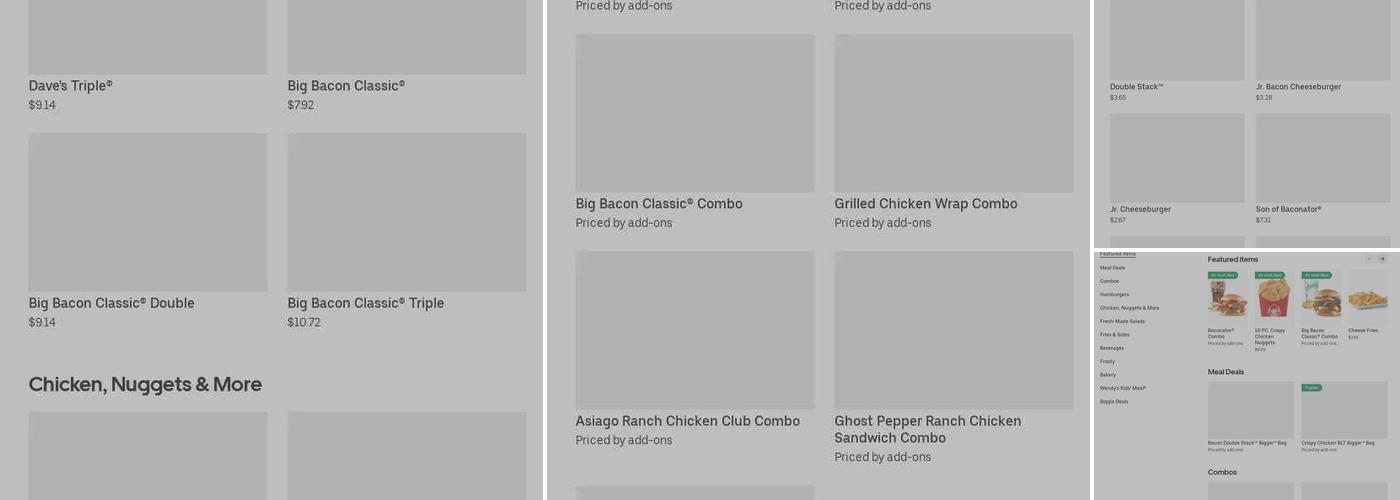 Wendy's Menu