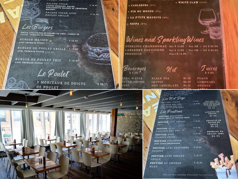 Montréal poutine Menu