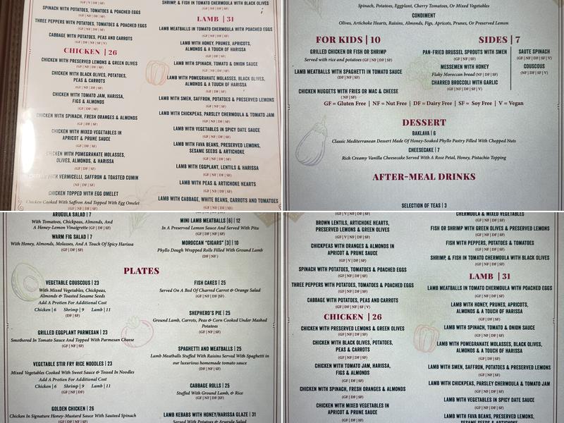 Tara Kitchen Menu