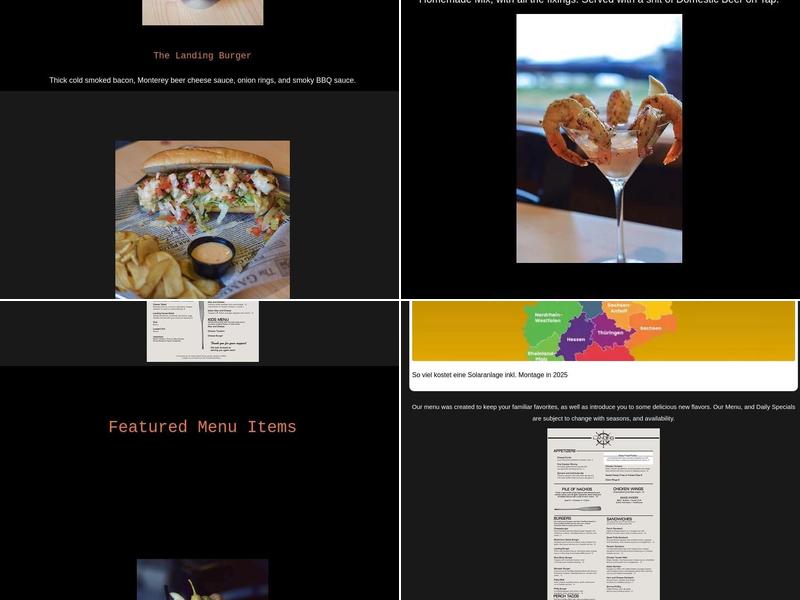 The Landing on Long Lake Menu