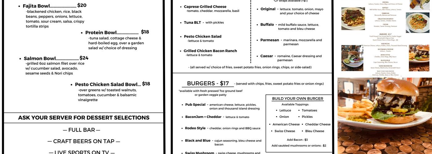 Route 8 Pub Menu