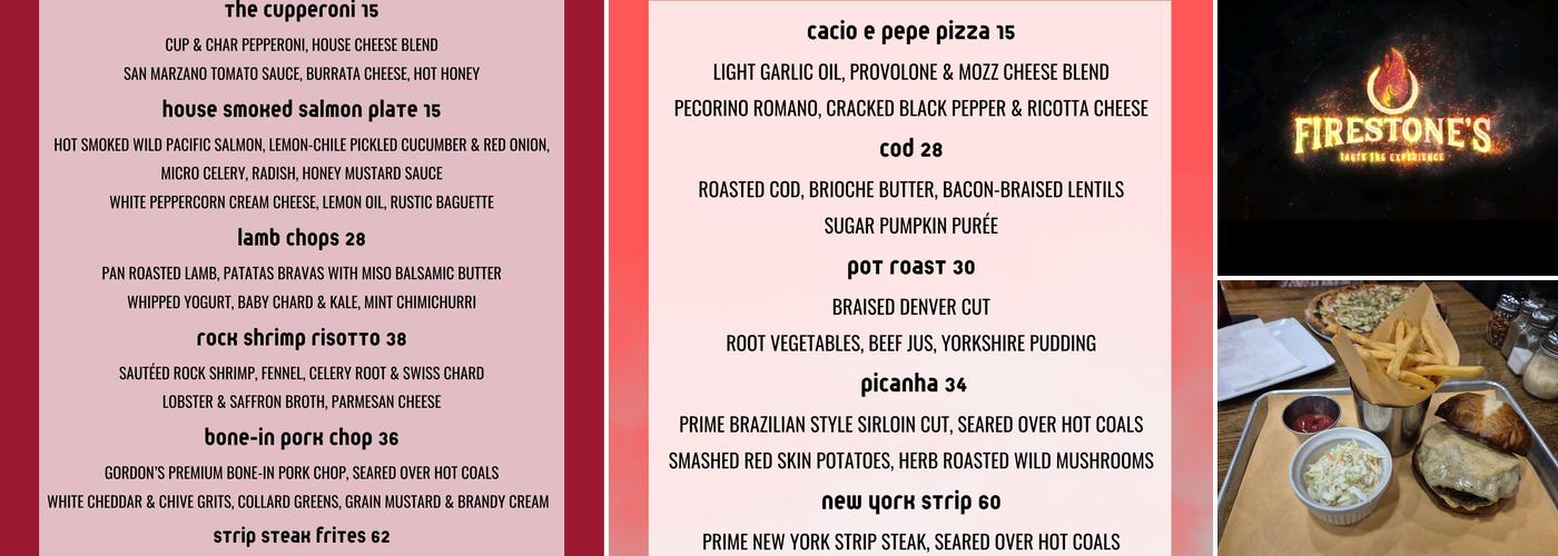 Firestone's Menu