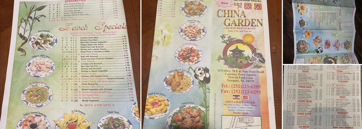 China Garden of Newport Menu