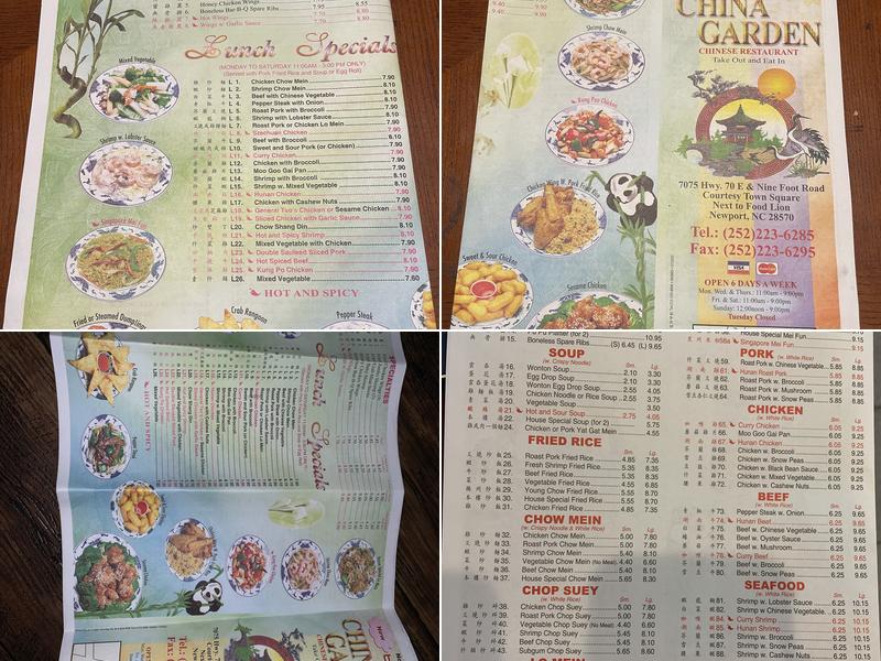 China Garden of Newport Menu