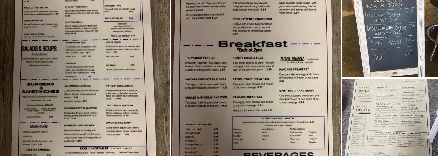 I. D. C. Diner Menu
