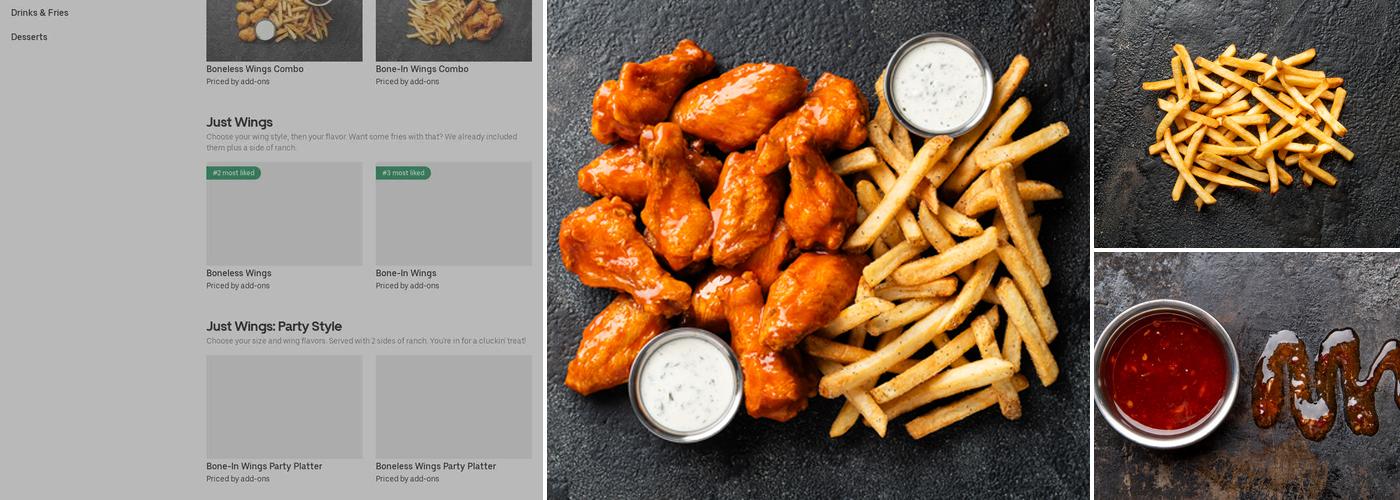 It's Just Wings Menu