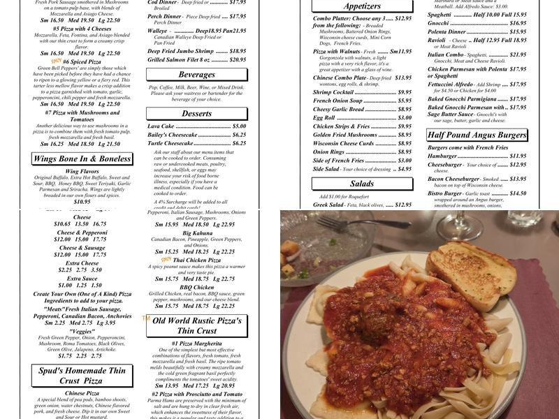 Spud's Bistro Menu