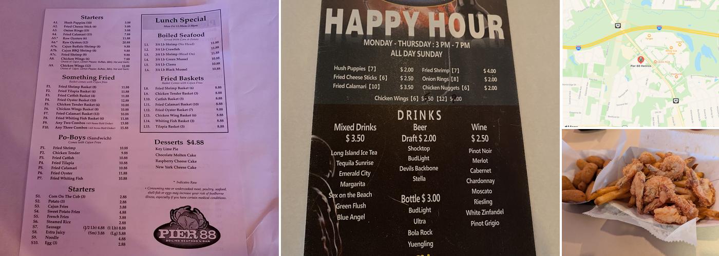 Pier 88 Menu