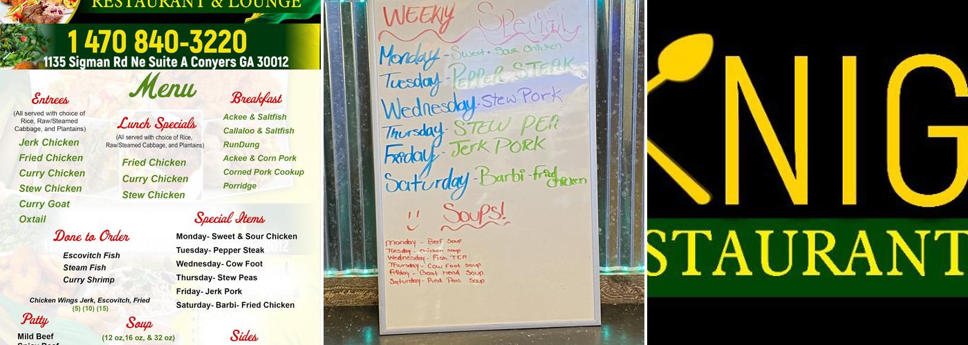 Knights Restaurant & Lounge Menu